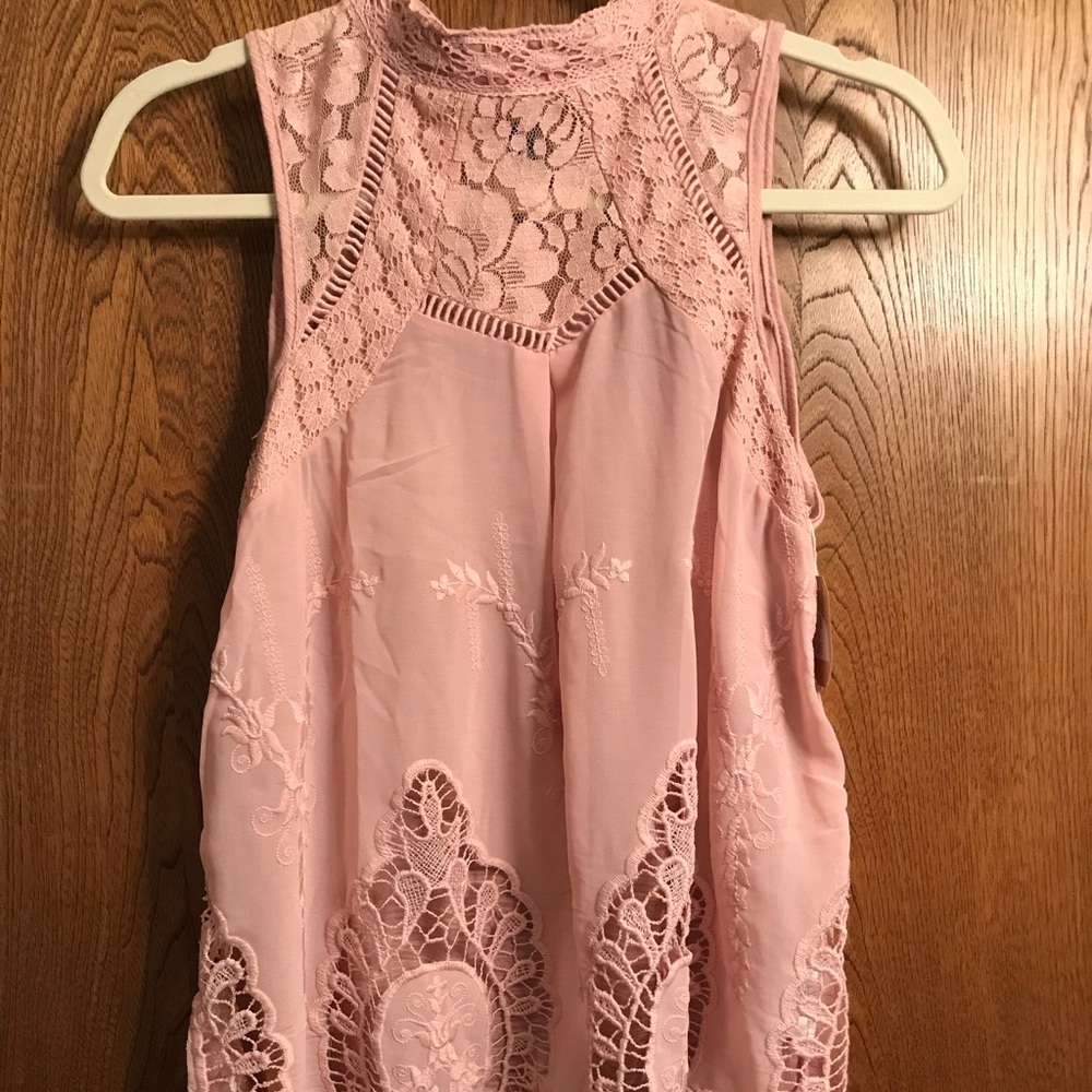 Pink lace top